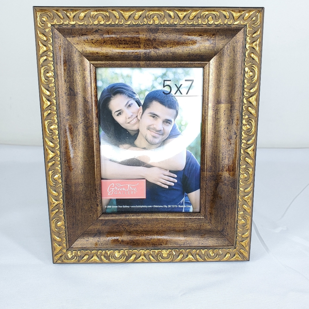 Green Tree Gallery 5"x7" Photo Picture Frame Ornate Antique Bronze Free Standing